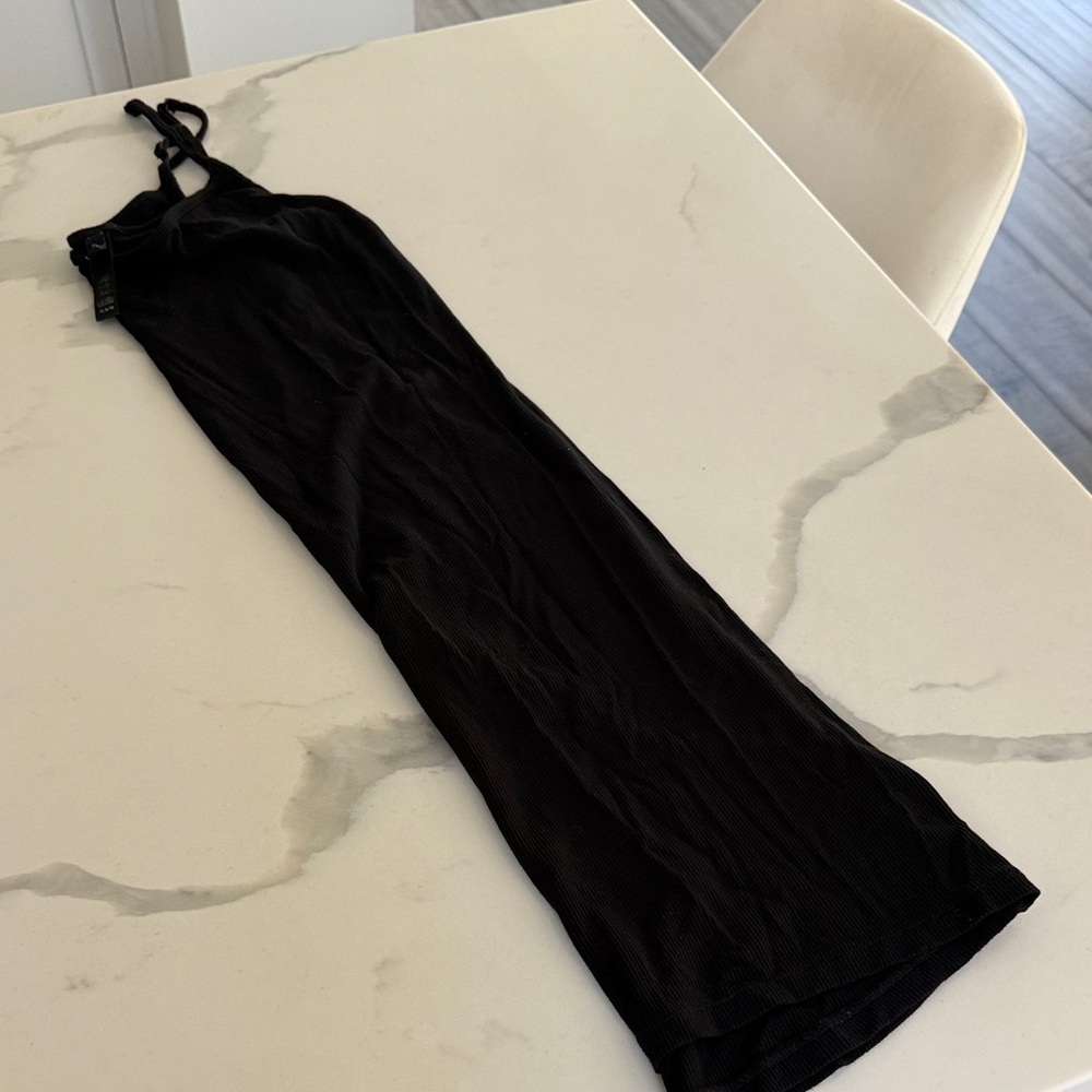 SKIMS Black Mini Slip Dress